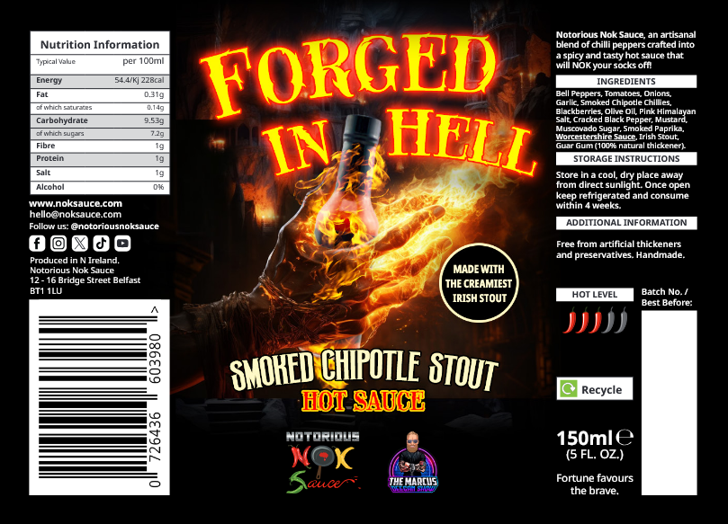Forged In Hell Smoked Chipotle Stout - Heat Level 3 ๐ถ๐ถ๐ถ